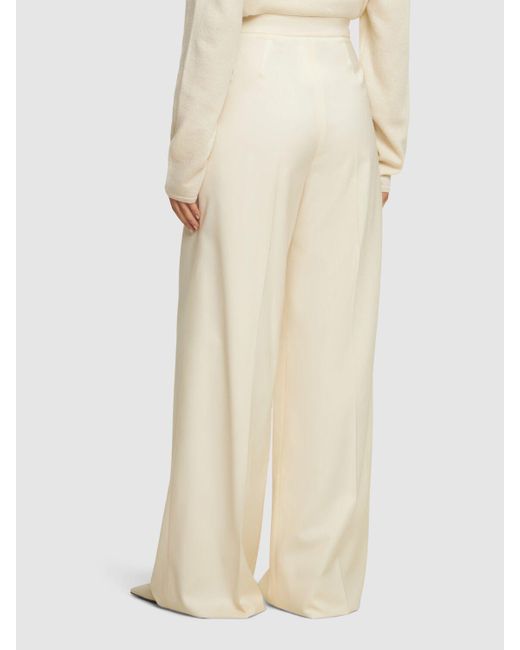 Max Mara Natural Weite Hose Aus Wolle "piombo"