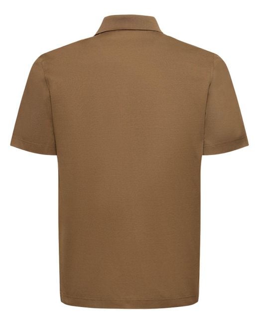 Camiseta polo de algodón piqué Ferragamo de hombre de color Brown