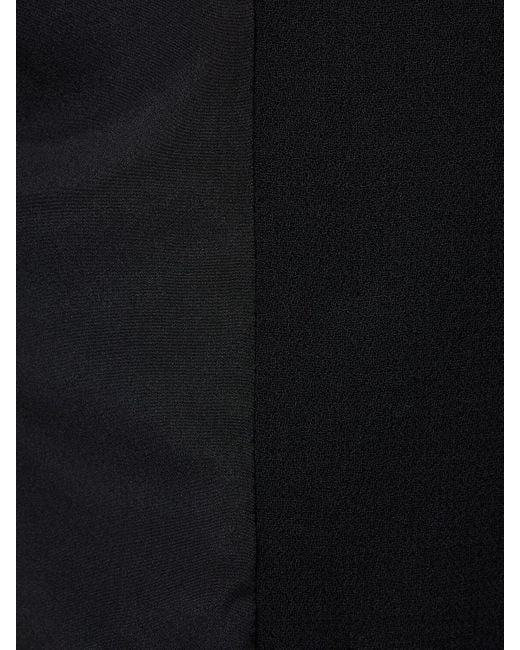 Giambattista Valli Black Wool Crepe Double Breast Long Coat