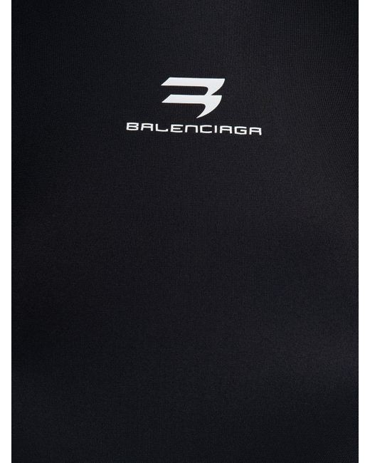 Balenciaga Black Racing Print Spandex One Piece Swimsuit