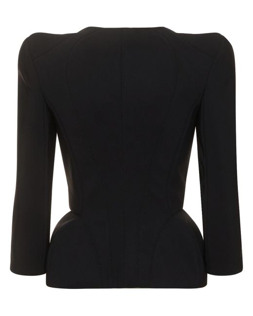 Mugler Black Bonded Stretch Tech Jacket