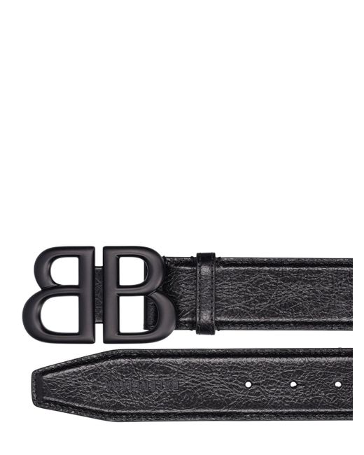 Balenciaga Black 4.0cm Monaco Leather Belt for men