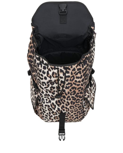 Ganni Rucksack Aus Technostoff Mit Druck In Schwarz Lyst