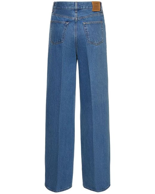Totême  Blue Wide Denim Cotton Jeans
