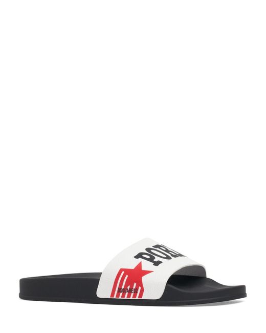 DSquared² White Rocco Siffredi Slide Sandals for men
