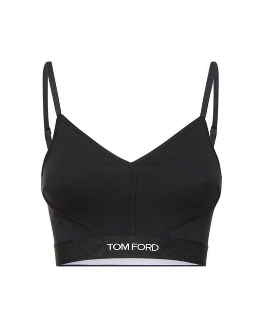 Tom Ford Black Cropped Tech Jersey Tank Top