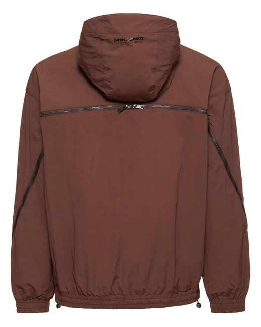 Unknown Brown Zip-up Track Jacket W/ Hood for men