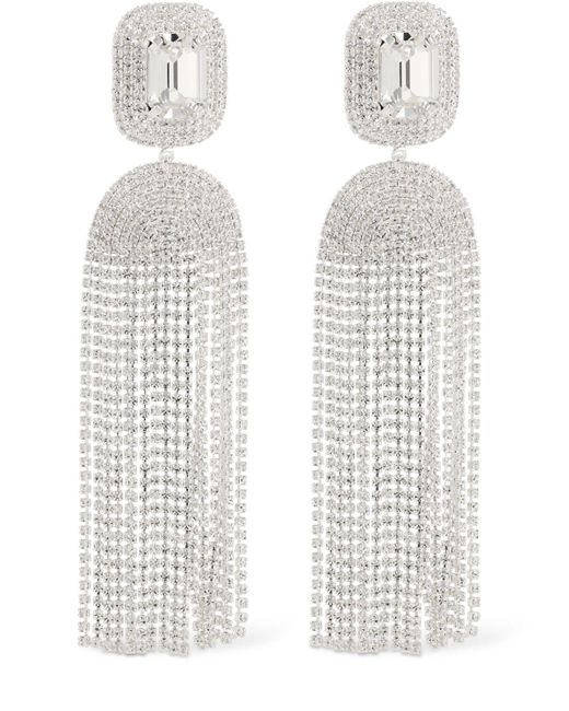 Magda Butrym White Crystal Cascade Pendant Earrings