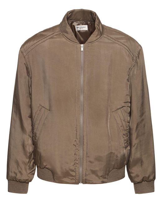 Saint Laurent Brown Teddy Zip-up Jacket for men