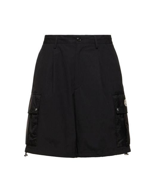 Cotton cargo shorts di Moncler in Black da Uomo