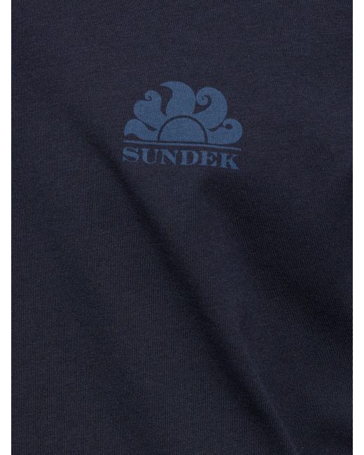 T-shirt en jersey de coton à imprimé logo Sundek pour homme en coloris Blue