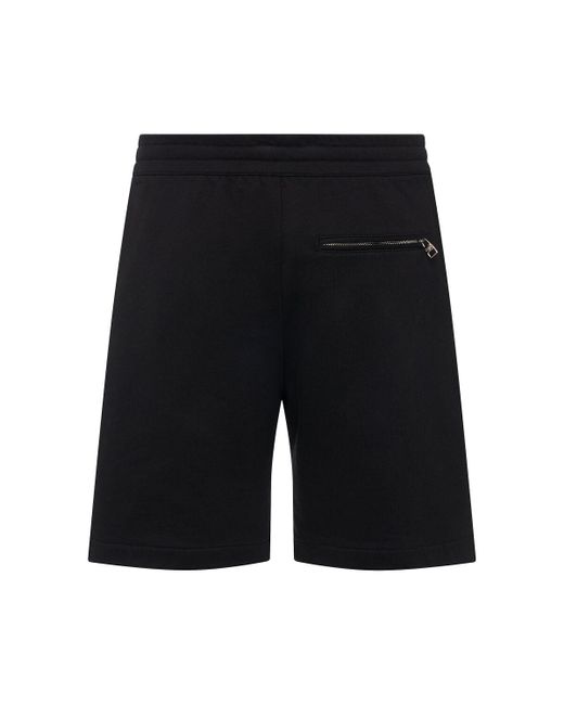 Shorts de algodón estampados Alexander McQueen de hombre de color Black