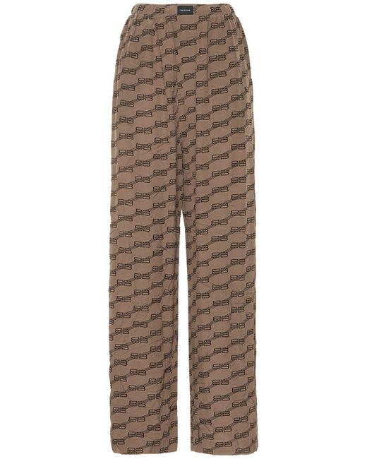 Balenciaga Brown Monogram Logo Pajama Pants