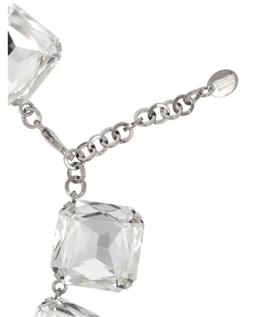Moschino White Still Life With Heart Crystal Necklace