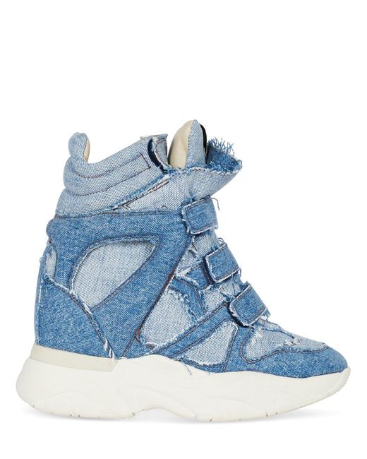 Isabel Marant Blue 50mm Balskee-gd Denim Sneakers