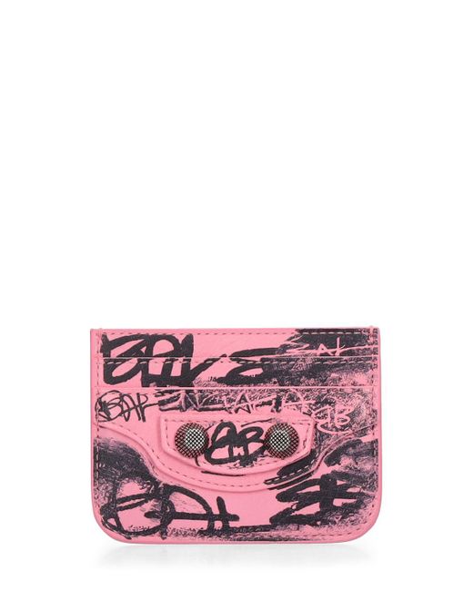 Balenciaga Pink Le Cagole Leather Card Holder
