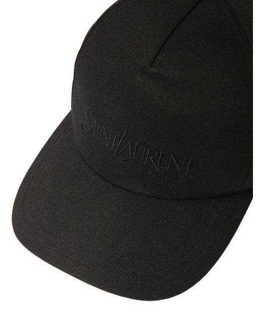 Gorra de algodón vintage Saint Laurent de hombre de color Black