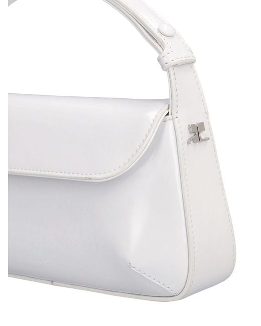 Courreges White Sleek Leather Shoulder Bag