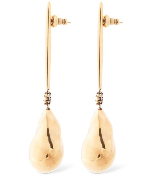 Alexander McQueen Metallic Brass Pendent Earrings