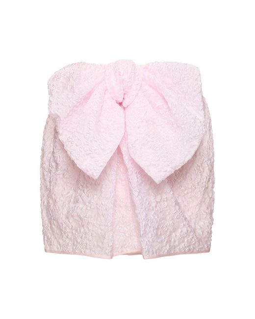 CECILIE BAHNSEN Pink Vailis Mini Skirt W/ Self-Tie Bow