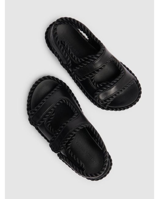 Bottega Veneta Black 45mm Jack Leather Flat Sandals