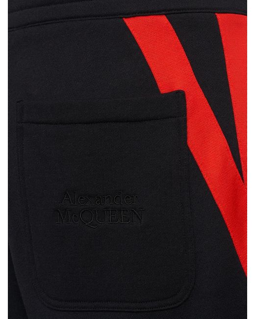 Alexander McQueen Blue Twisted Loopback Cotton Sweatpants for men