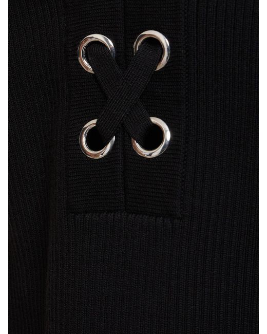 Haut en laine mélangée à laçage Michael Kors en coloris Black