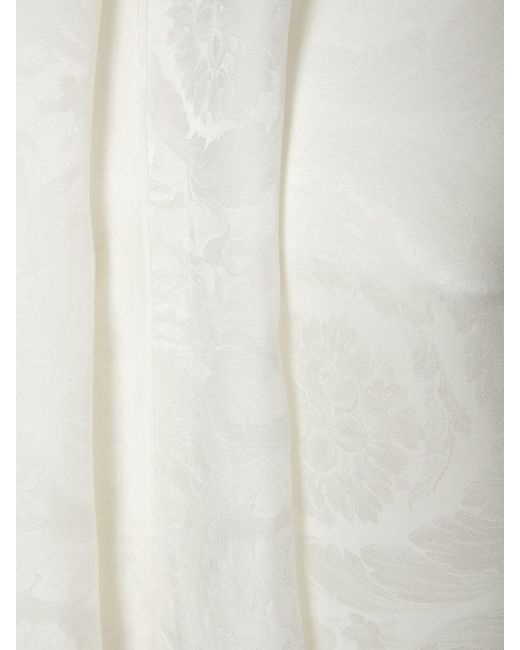 Chemise en soie mélangée jacquard barocco Versace en coloris White
