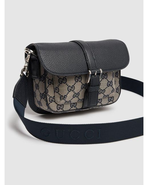 Gucci Gray Gg Super Mini Crossbody Bag/ Unique for men