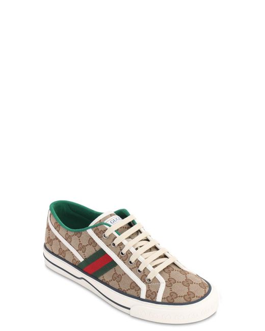 Gucci Canvas Trainers in Brown/Green (White) - Save 19% | Lyst