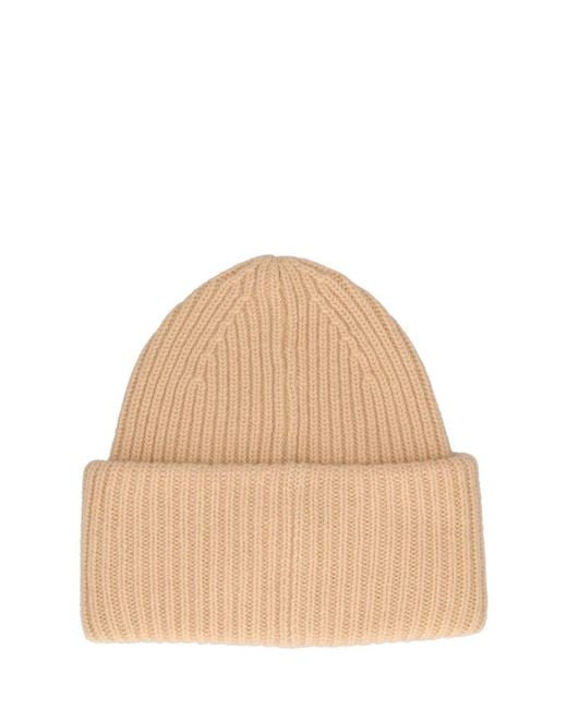 Acne Natural Pansy Face Wool Beanie for men