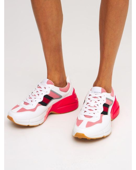 Gucci Rhyton Sneaker in White/Pink (White) - Save 5% - Lyst