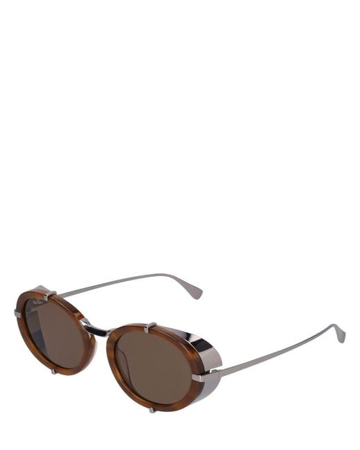 Max Mara Brown Selma Round Metal Sunglasses