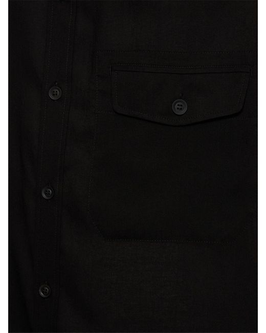 Yohji Yamamoto Black Asymmetrical Placket Shirt for men