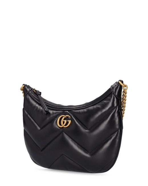 Gucci Black Small gg Marmont Leather Shoulder Bag