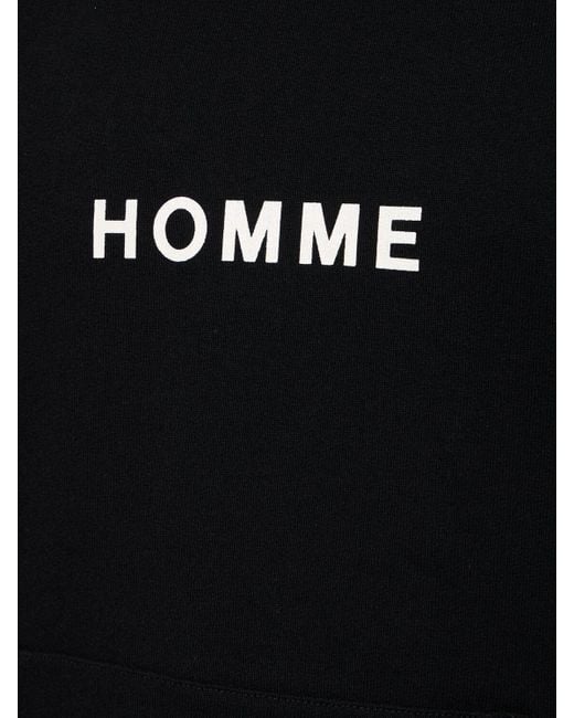 Felpa in cotone con cappuccio e logo di Comme des Garçons in Black da Uomo