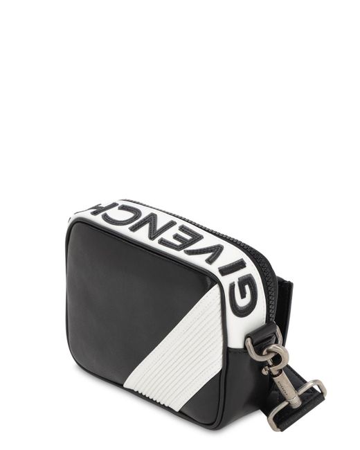 Givenchy Black Mc3 Reverse Logo Leather Crossbody Bag for men