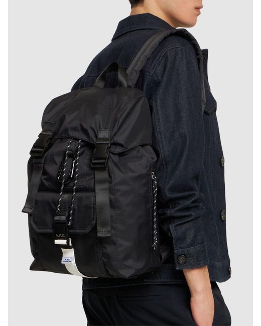 A.P.C. Black Nylon Backpack for men
