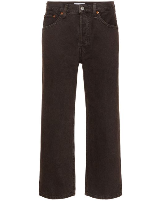Re/done Black Loose Cropped Cotton Jeans