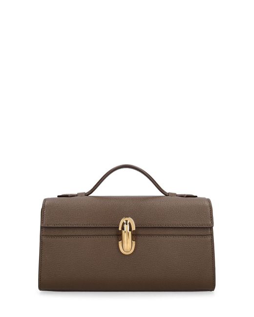 SAVETTE Brown The Symmetry Leather Top Handle Bag