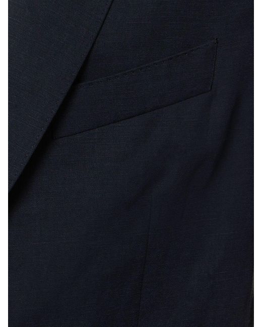 Boss Blue Hanry Lyocell & Linen Blazer for men