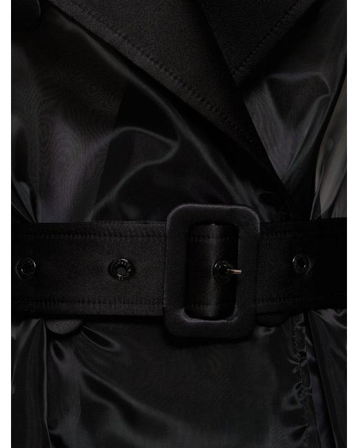 Dolce & Gabbana Black Langer Mantel Aus Organza Mit Gürtel