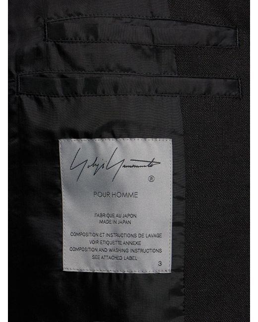 Yohji Yamamoto Black K-single Button Linen Blazer for men