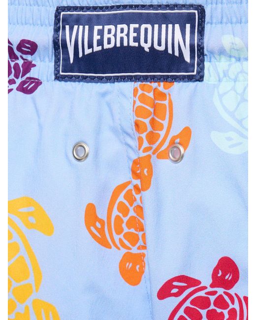 Vilebrequin Blue Moorise Print Stretch Nylon Swim Shorts for men