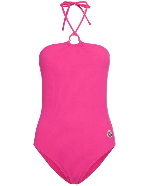 Moncler Pink Jersey One Piece Swimsuit