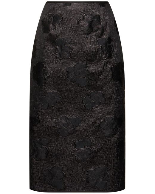 CECILIE BAHNSEN Black Allegra Kumo Fil-coupé Midi Skirt