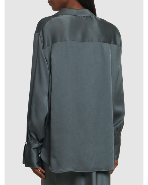 Camicia monica in raso di seta di Anine Bing in Gray