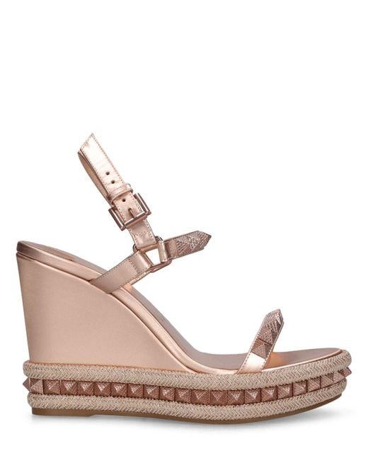 Christian Louboutin Pink 110Mm Pyraclou Glittered Wedges