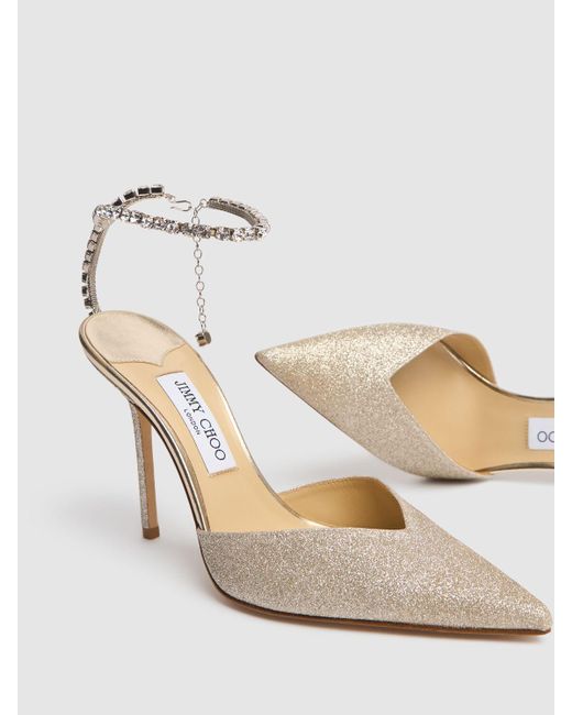 Mujer Zapatos De Tacón Con Glitter 100Mm Jimmy Choo de color Natural