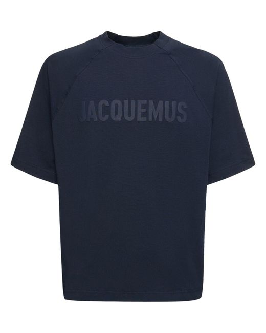 Camiseta de algodón con estampado Jacquemus de hombre de color Blue